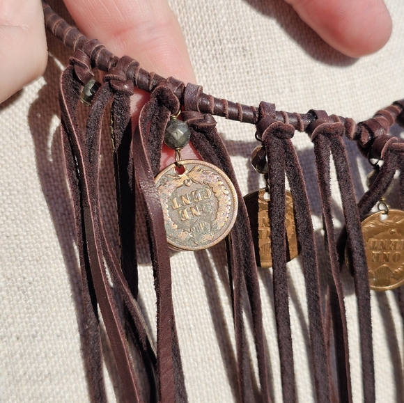 NWOB Astali Indian head coin bib necklace - Picture 13 of 16